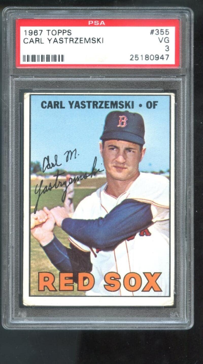1967 Topps #355 Carl Yastrzemski Boston Red Sox PSA 3 Graded Baseball Card