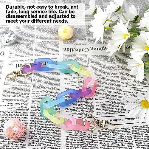 Image of Colorful Acrylic Chain Strap, Handbag Chain Replacement, Rainbow Resin Crossbody Bag Decoration Chain, Mini Clutch Bag Chain Strap (43CM)