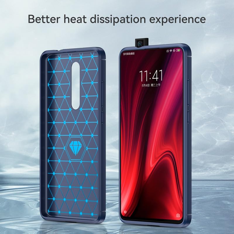 Image of Hybrid Carbon Fiber Back Case for Redmi K20 Pro / K20 (Blue)