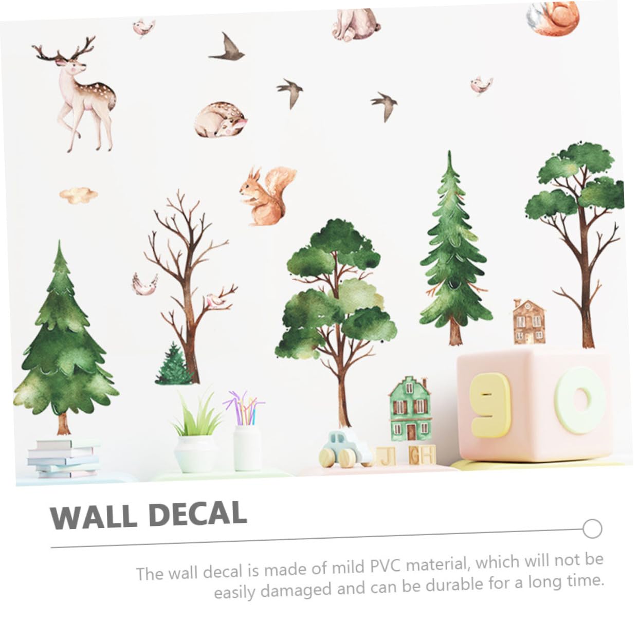 PRETYZOOM 5 Pezzi Autoadesivo Della Parete Foresta Arredamento Camera Dei Bambini Decalcomanie Della Parete Buccia E Decalcomanie Della Decorazione Per La Casa Fai Da Te