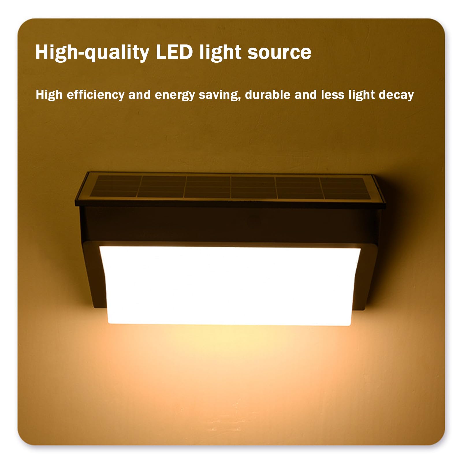 Zewnętrzna solarna lampa ścienna z czujnikiem ruchu Lampa ścienna IP65, wodoodporna lampa ścienna IP65, czarna LED, akumulator, dekoracja ogrodowa, na taras, wejście (26 cm, ciepłe światło)