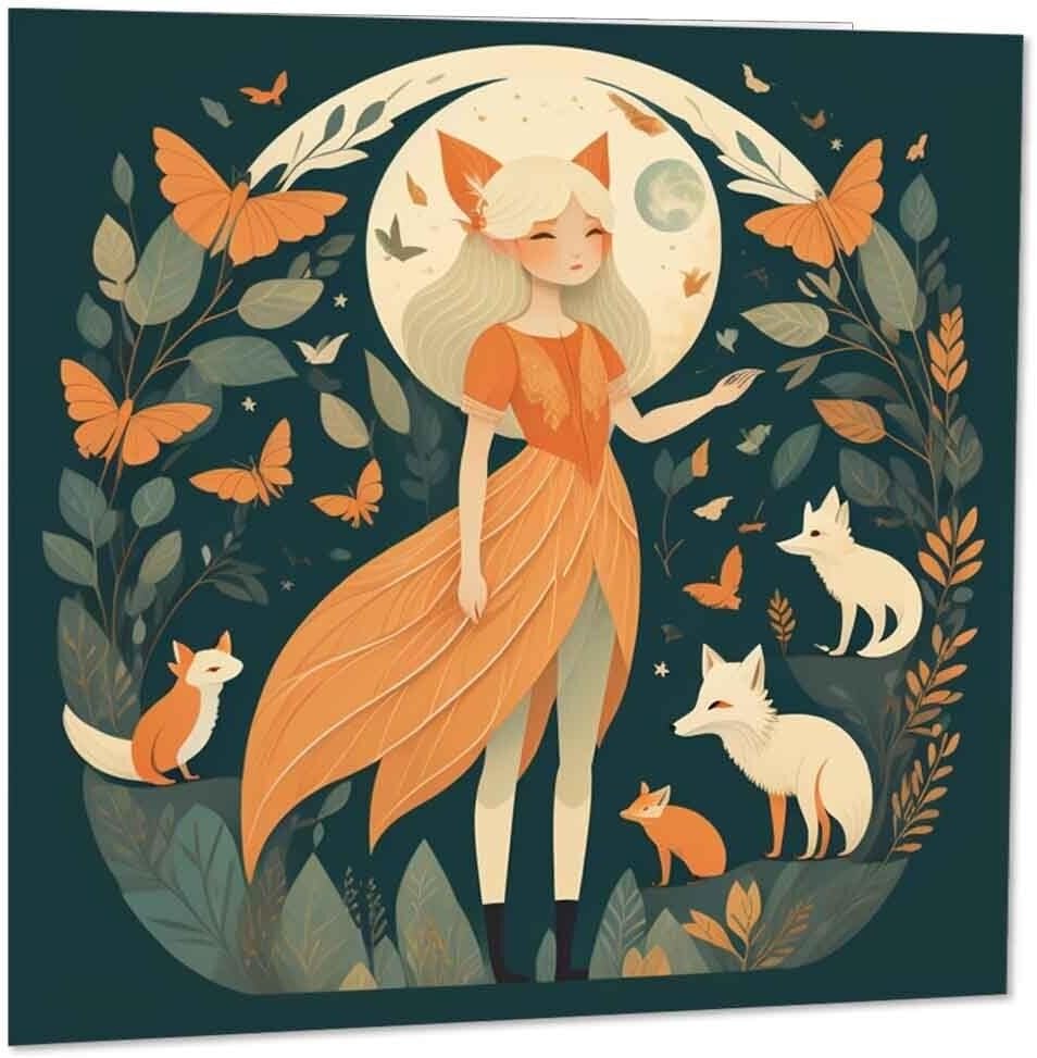 Beautiful Fairy Woman Greeting Card - Woodland Fairy Girl Card 145 x ...