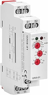 HASMI GRI8-01/02 Current Monitoring Relay 0.5A 1A 2A 5A 8A 16A ACDC24V-240V Overcurrent Undercurrent Protection Relay 1Pcs (Color : GRI8-02 Undercurrent, Size : 0.1-1A)