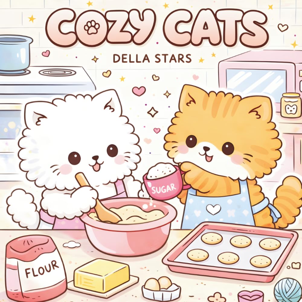 Cozy Cats: A simple and Cute Kitty Coloring Book for Children, Teens and Adults, Relaxing
