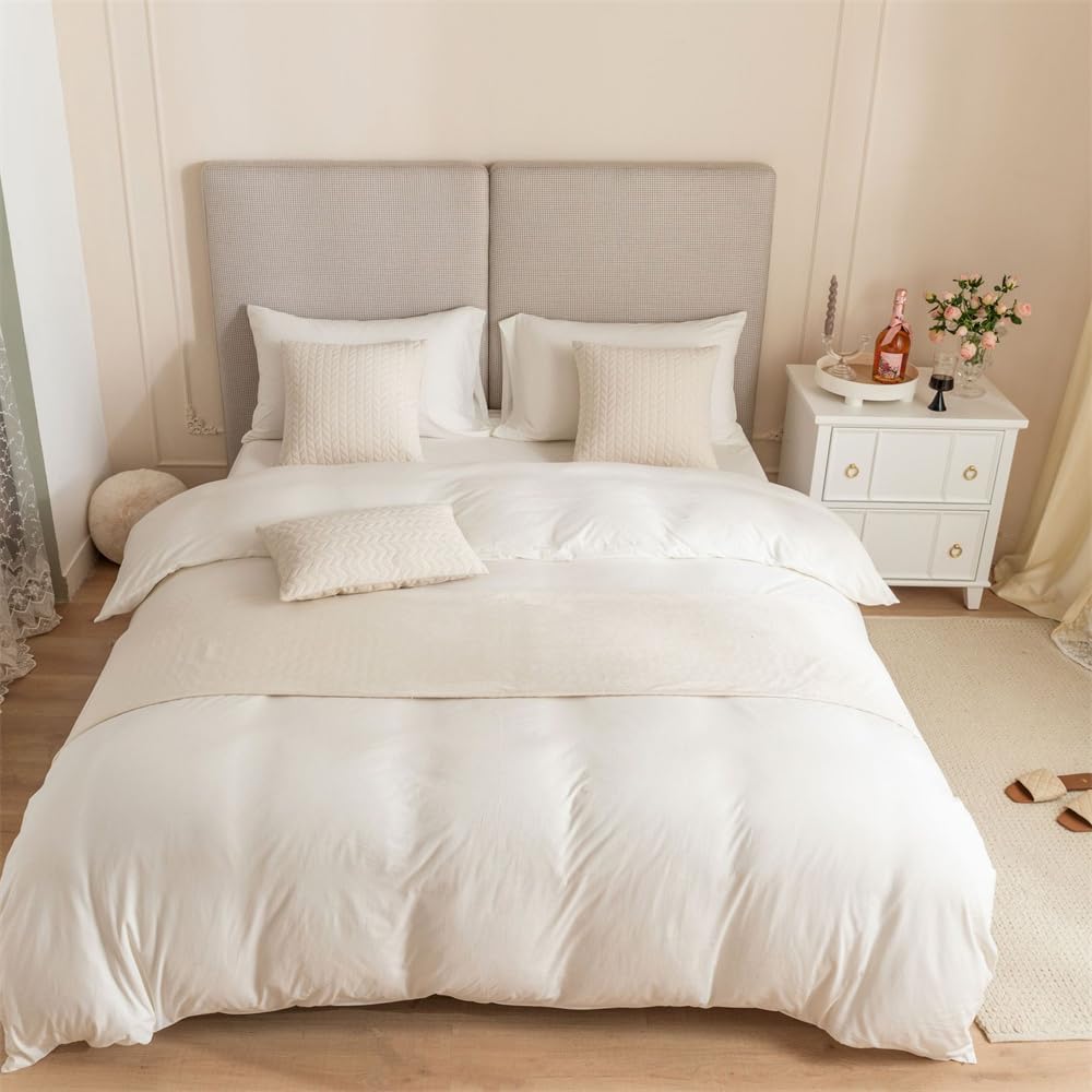 Morbuy Moderno Corredor de Cama Holanda Terciopelo Hotel Camino de Cama Bufanda Colcha Ropa de Cama Protector Cubierta de Cama Bandera Toalla de Cama (Blanco Crema,Cama de 1,5 m (45x 210 cm))