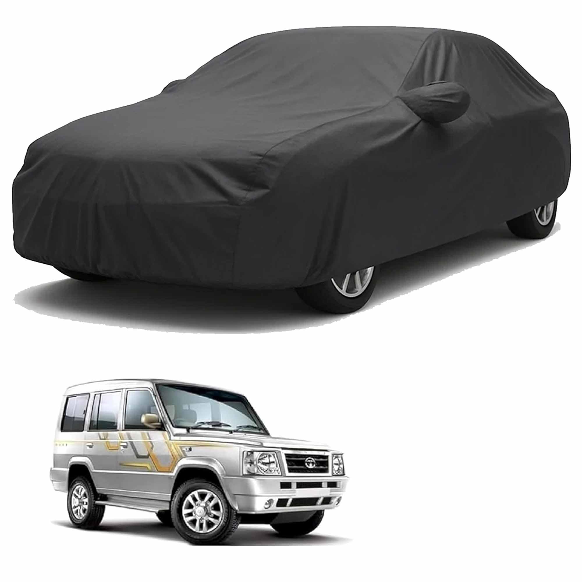 Sulfar 100% Water Resistant Car Body Cover Compatible with Mirror for Tata Victa (Triple Stitched, Full Bottom Elastic,