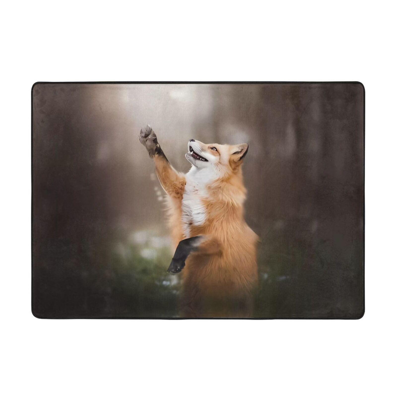 Tapis motif renard 203x147 cm pour salon et table basse