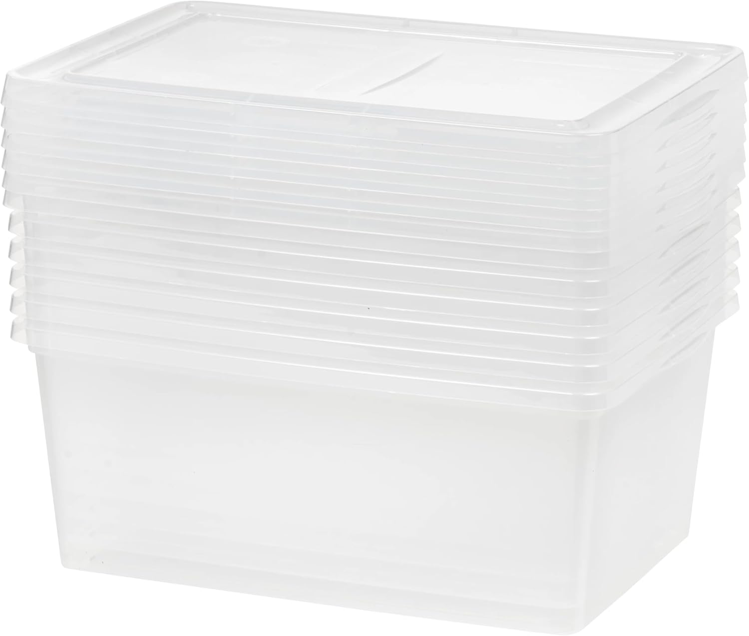 Clear Stackable Storage Bins with Lids, 17 Qt (4.25 Gal) Plastic Closet Organizer Boxes, Set of 6 for Home, Wardrobe, Shelf, Office - Durable & Space-Saving