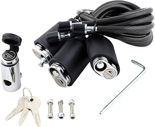 KUAT Kit de bloqueo de cable triple de transferencia con pasador de enganche de bloqueo Candado de bicicleta antirrobo de acero duradero y