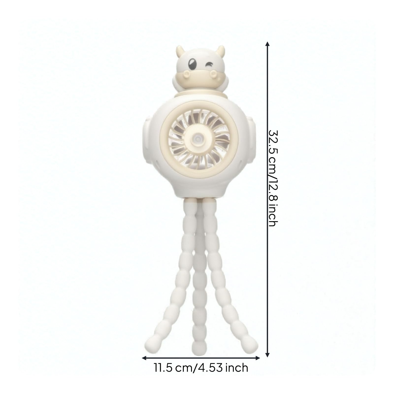 Mini Ventilateur avec Trépied Flexible Compact Ventilateur Vaporisateur Rafraîchissant 3 Vitesses pour Bébés, Poussette