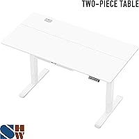 Vista 99 de SHW - Escritorio de pie eléctrico de altura regulable con memoria - 48 x 24 pulgadas, marrón rústico