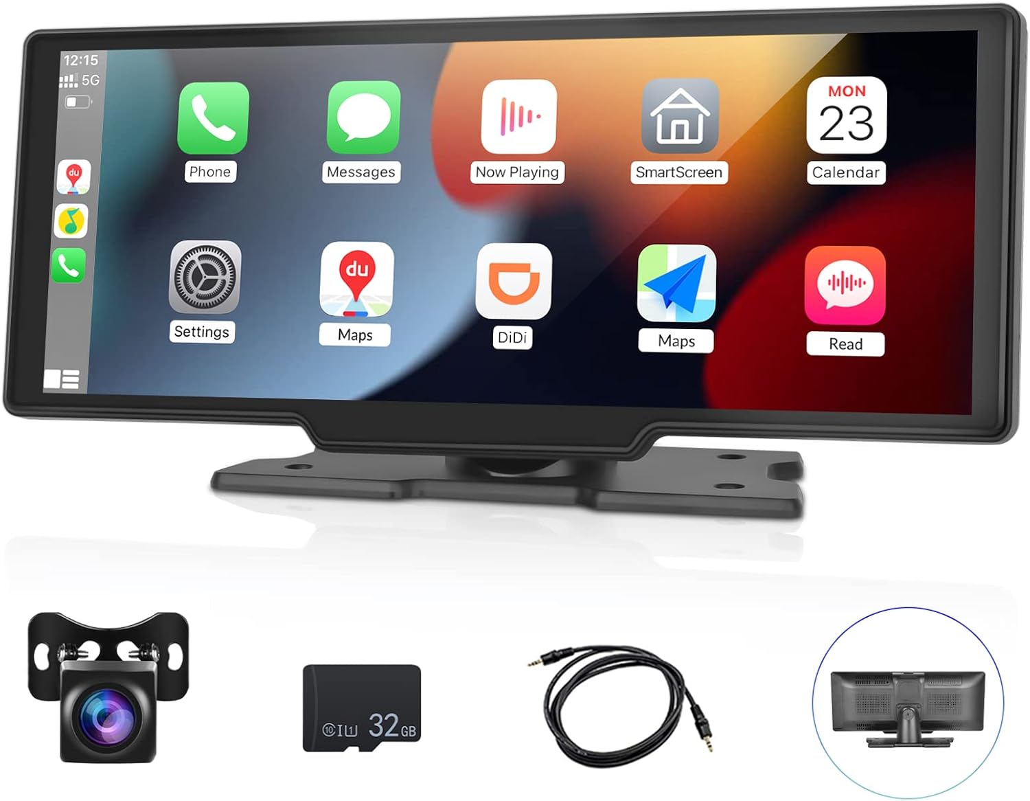 10.26 inch Portable Bluetooth Car Stereo with Apple Carplay/Android