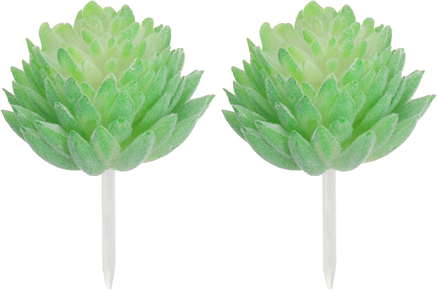sourcing map 2 Pcs Artificial Succulent Plants, Small Realistic Fake Succulents Colorful Faux Artificial Flocking Lotus Flowers for Home Office Garden Flower Hotel Decoration, Green