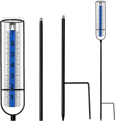 MAFIMOEA Medidor de lluvia de 7 pulgadas para exteriores, a prueba de congelación, medidor de lluvia ajustable para jardín, patio, césped, patio,