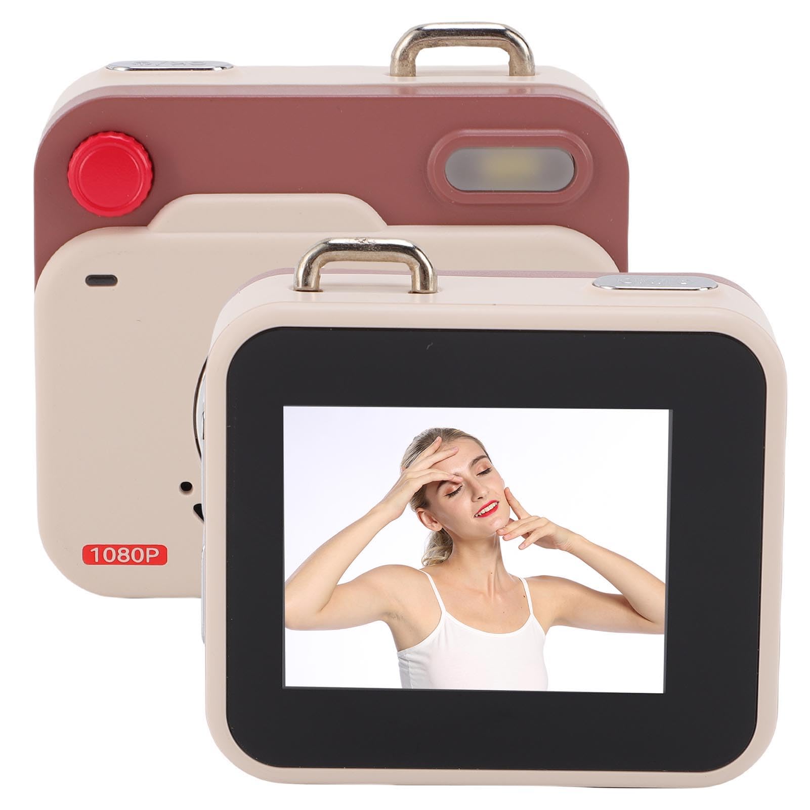 48MP Small Digital Camera with 1080P Video, 1.77 Inch Screen, 6 Filters, Keychain Camera for Campus Travel, OTG Real Time Sharing (Pink)-picture-35