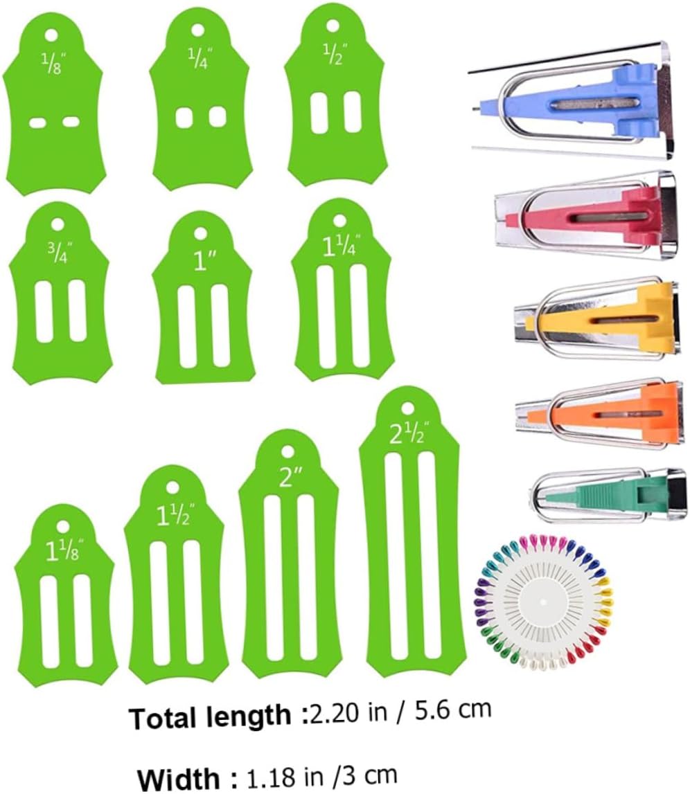 STOBOK Quilting Supplies Bias Tape Maker Tool Kit 16pcs Quilting Tool Kit Bias Tape Makers for Fabric Hemming