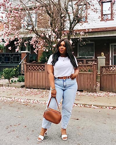 Earnda Womens Belts For Jeans Classic Oval Gold Buckle Faux Leather Waist Belt Dark Brown Large #TOP2