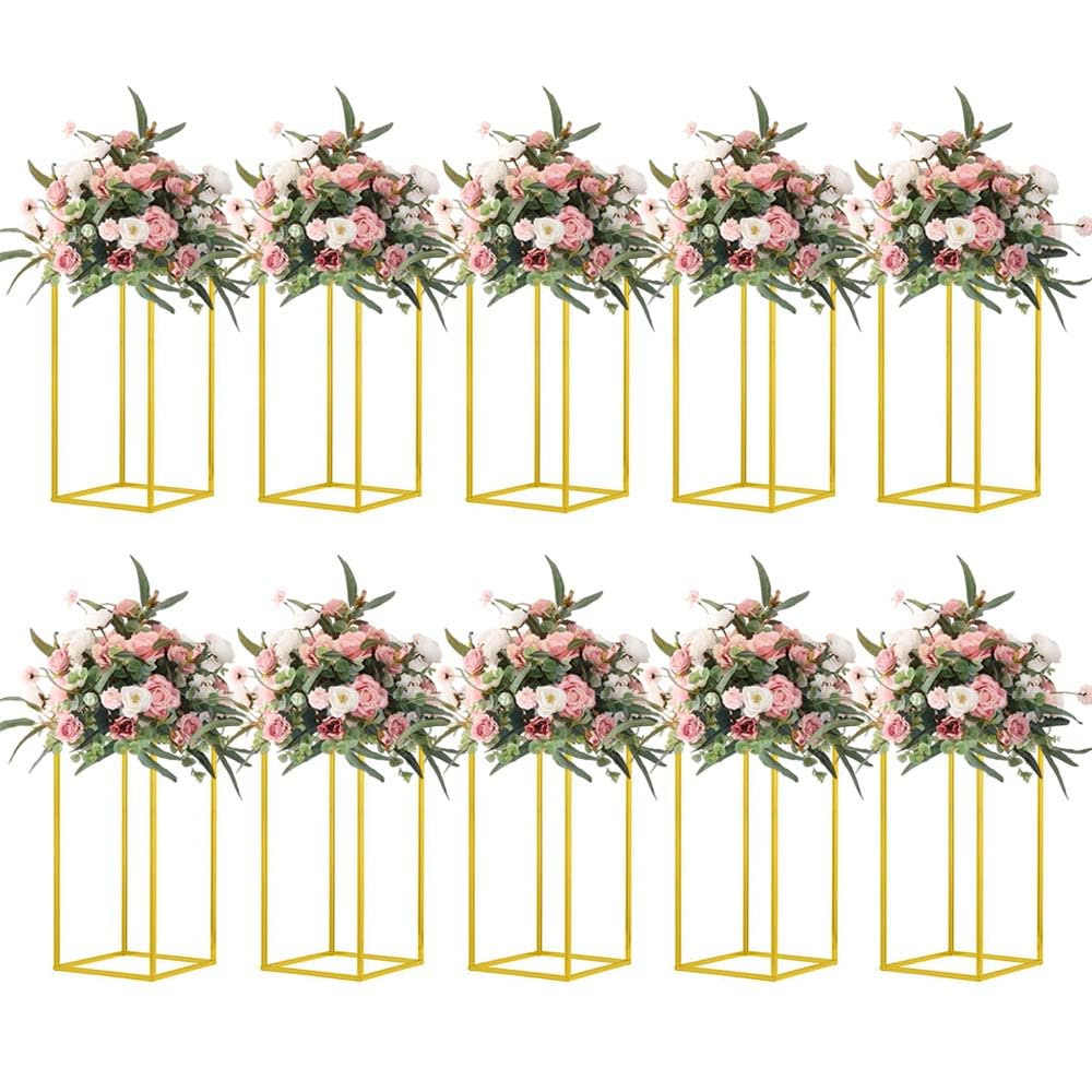 10 Stück Goldene Blumenständer – 60 Cm Hoch, Metall, Für Hochzeiten & Partys