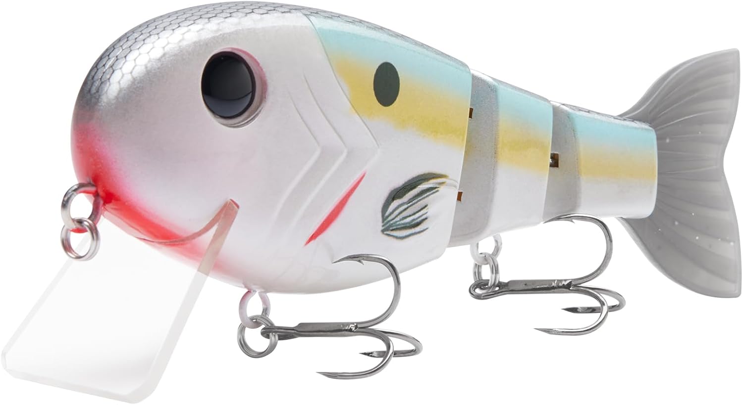 BASSROCK Topwater Fishing Lures for Bass Pike Salmon Floating Swimbait Jointed Crankbait Freshwater Saltwater 4.9in/1.76oz RK1001