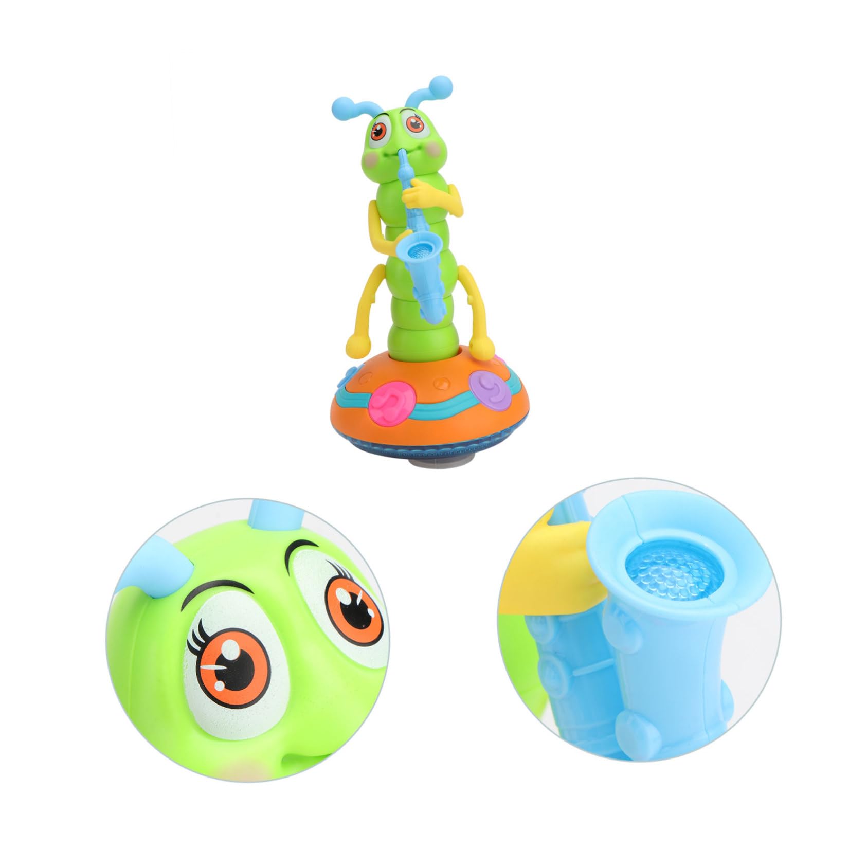NOLITOY Giocattolo Musicale per Bambini a Forma di Bruco Danzante Luce a LED Elettrico in Abs, Alimentato a Batteria, per Gioco Educativo e Divertimento Colore Casuale