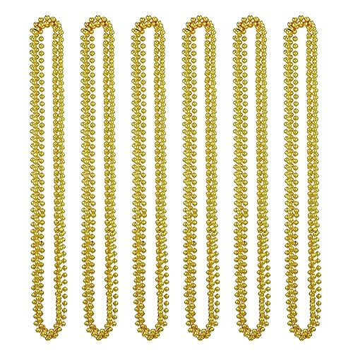 JIHUOO 12 collares de cuentas de Mardi Gras de 33 pulgadas, collares de cuentas metálicas, coloridos collares de fiesta de carnaval, collares de disfraces de vacaciones, Circumference approx. 84cm, No