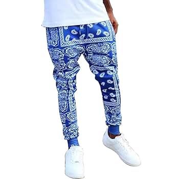 Amazon.com: Men's Bandana Paisly Jogger Pants Cashew Print