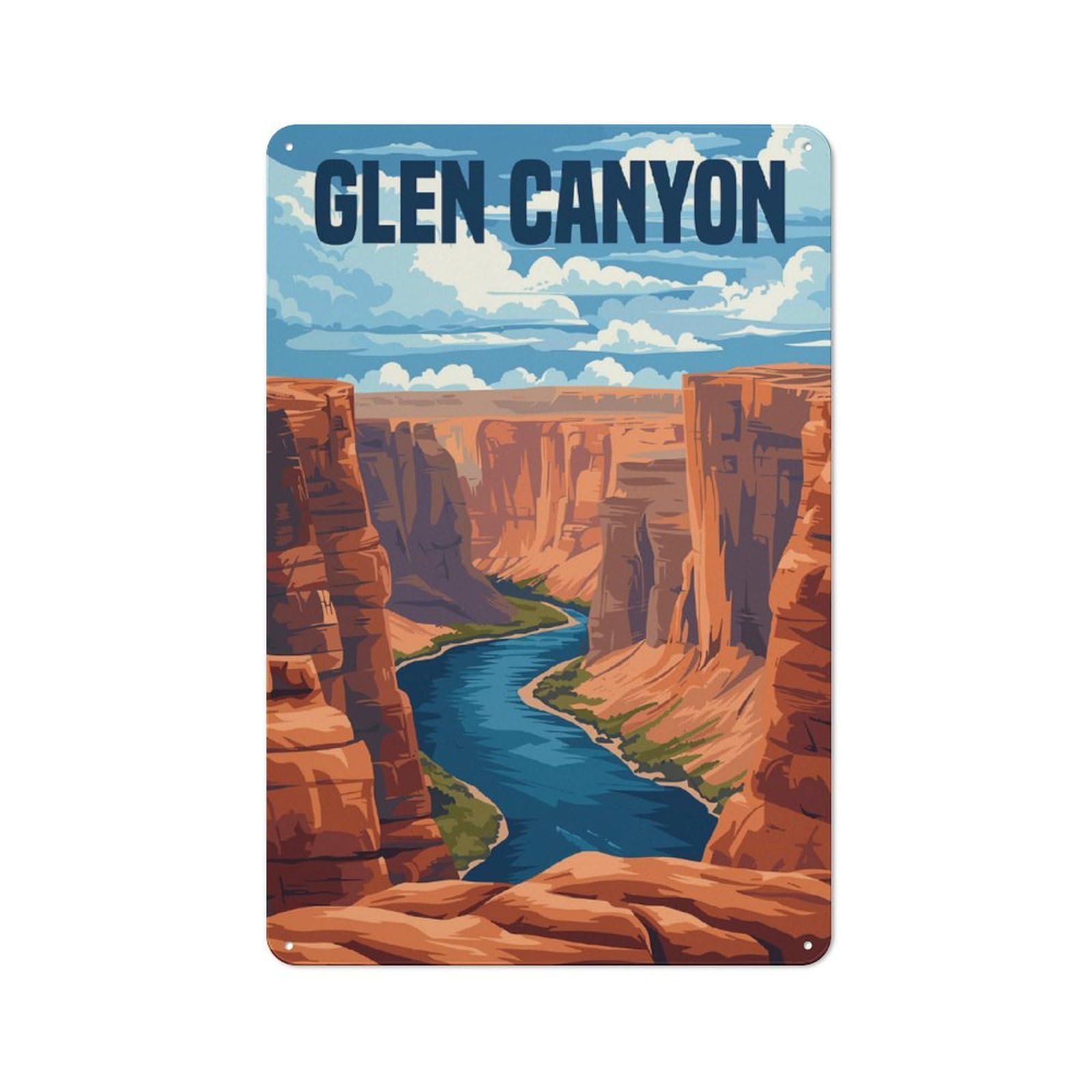 Junmoney Glen Canyon Metal Wall Sign 30X20cm, Rustic Classic Pub Decor For Cafe, Pub, Workshop Or Home Bar