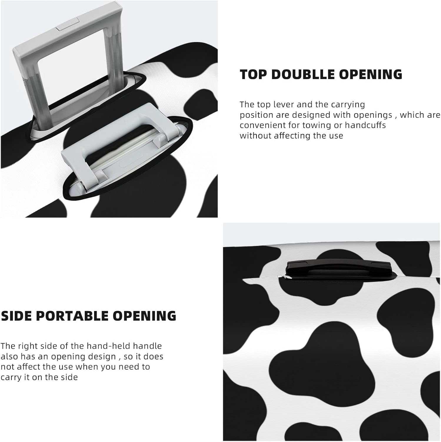 review Luggage Cover Elastic Washable Stretch Suitcase Protector Anti-Scratch Travel Suitcase Cover for Kid and Adult Cow Print L (25-28 inch suitcase)