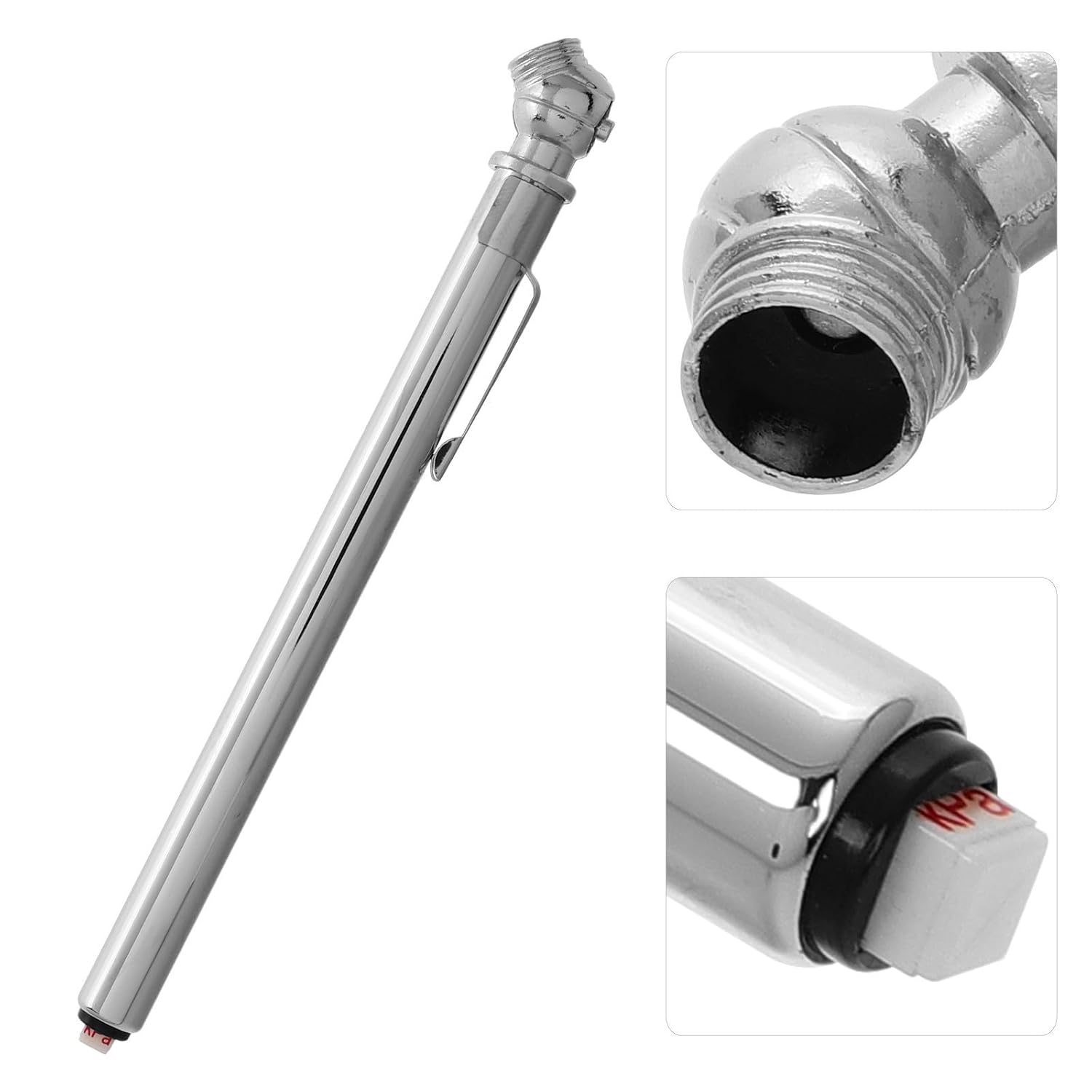 Stainless Steel Tire Pressure Gauge Dual Head 0-9kg Analog
