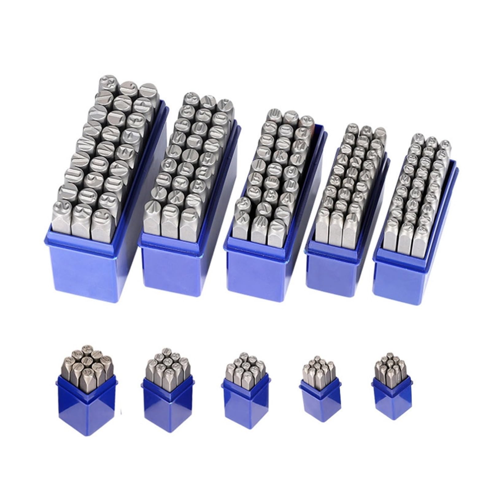Moldes de letras de acero, Juego de punzones for letras y números acero molino convexo: 27 AZ + 9 0-8, 50 mm, HSS(4mm,Digital mould 9P set)