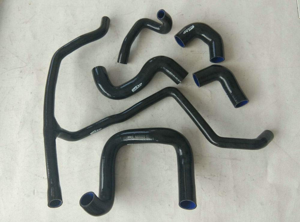 Passend für 3er-Serie E30 M20 320i/325i mit A/C 1989-1992 90 91 92 Silikon-Kühlerschlauch-Set (schwarz)