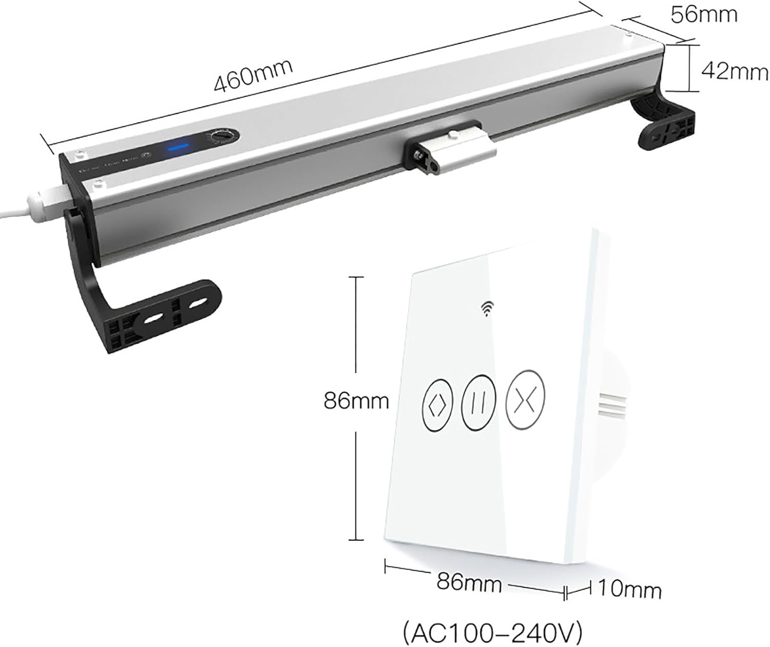Automatic Window Opener - W/4-Channel Controller/Remote Control, Electric Automatic Window Opener, Adjustable 100-400mm, for Skylight, Roof