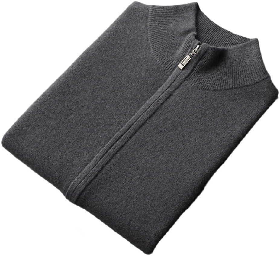 Wool Sweater Men's Vest Zipper Vest Half High Collar Cardigan Vest Bottoming Tops