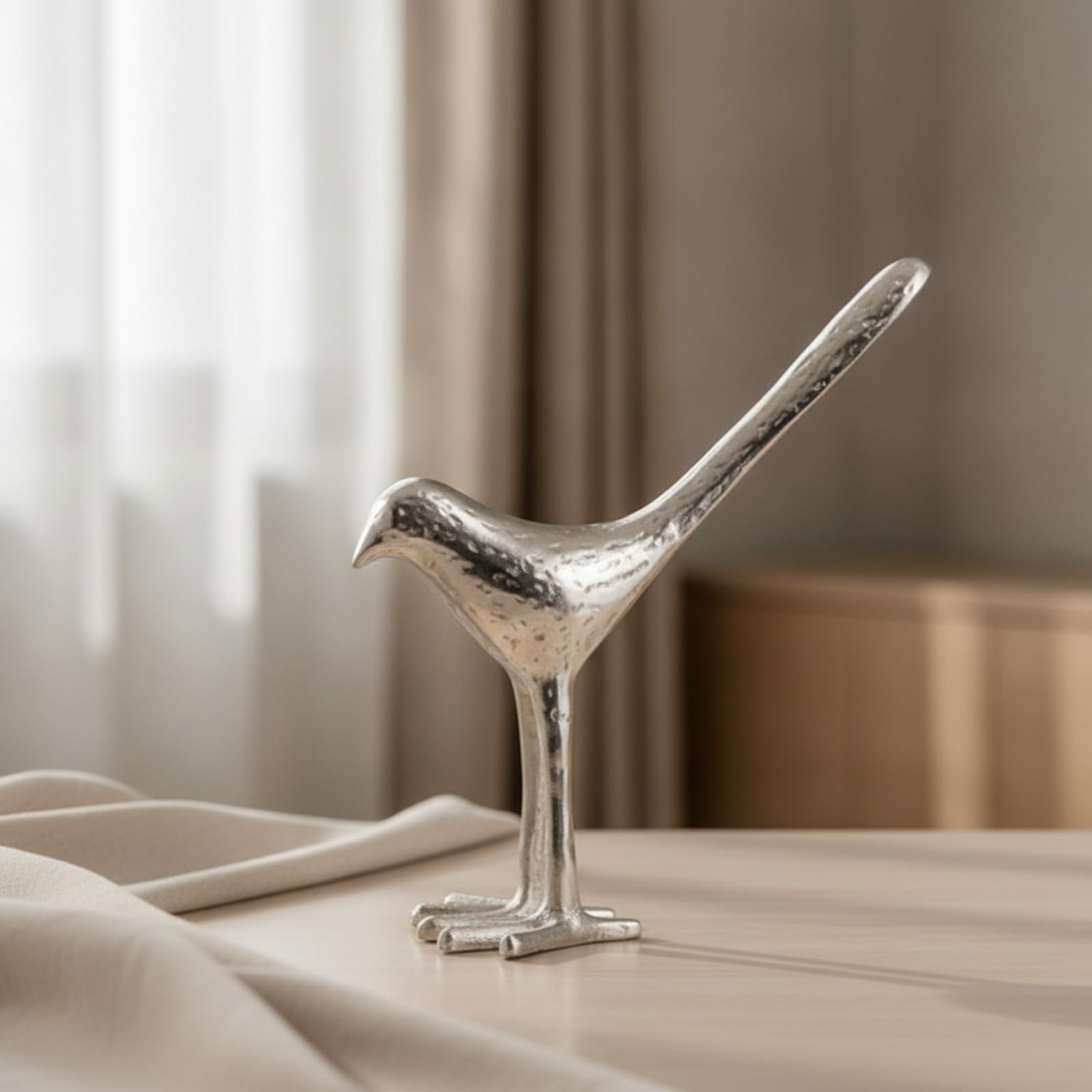 Kerzenhalter mit metallisch Kerzenständer in Blattgestalt romantisch Tischleuchter für Esstisch, Eingangsbereich, Silber, Groß 28.58 21.59 H12.7cm