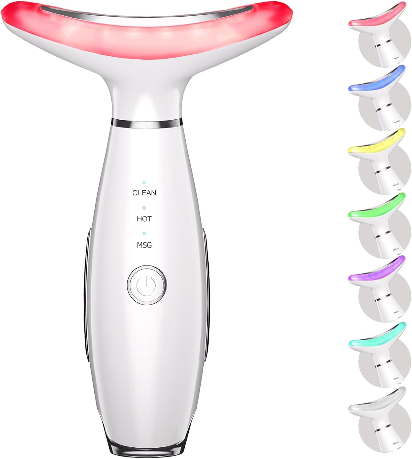 Red Light Therapy Device for Face and Neck, 7 Colors Portable Led Face Massager with Vibration, Home Skin Care Facial Sculpting Tool for Face Lifting & Firming Red Light Therapy Device for Face and Neck, 7 Colors Portable Led Face Massager with Vibration, Home Skin Care Facial Sculpting Tool for Face Lifting & Firming