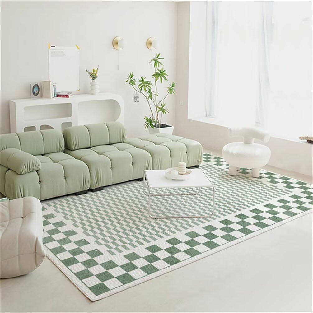 Tapis ado fille pour chambre et couloir motif à carreaux moderne