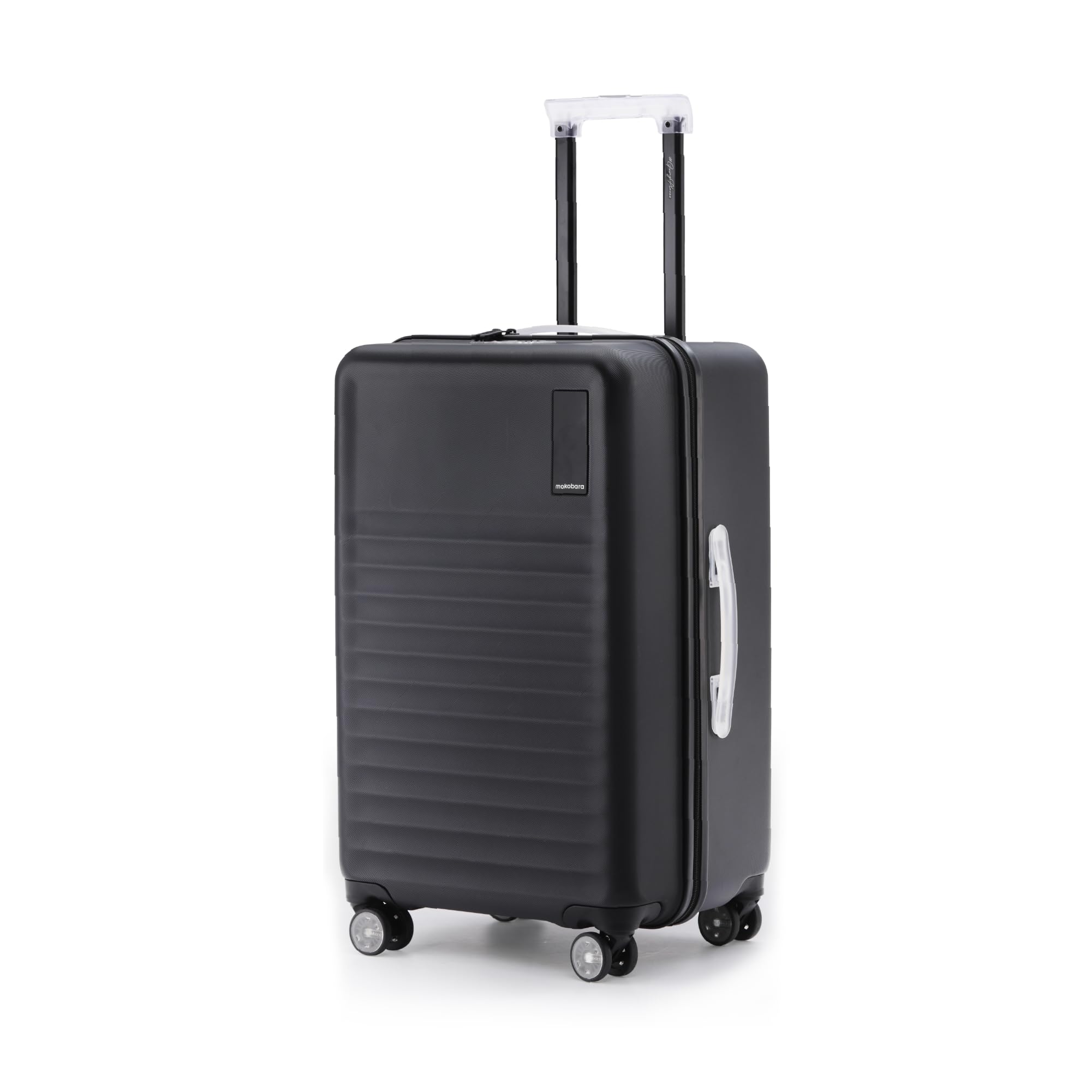 MOKOBARA Aisle Trunk Check-in Luggage Trolley Bag-65cm(70L),Polycarbonate Hardshell,Frosted Hardware,TSA Lock,YKK Zipper,360° 8 Silent Wheels,Medium Suitcase for 7-14 Day Travel,Black(Money Moves)