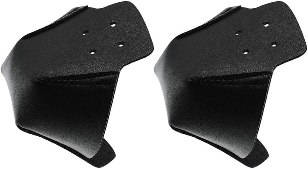 BESTOYARD Leather Toe Cover for Roller Skates Black Pair with Four Holes | Toe Cap Shape, Fixed in Place Design, for Skating Shoes and Roller Skate