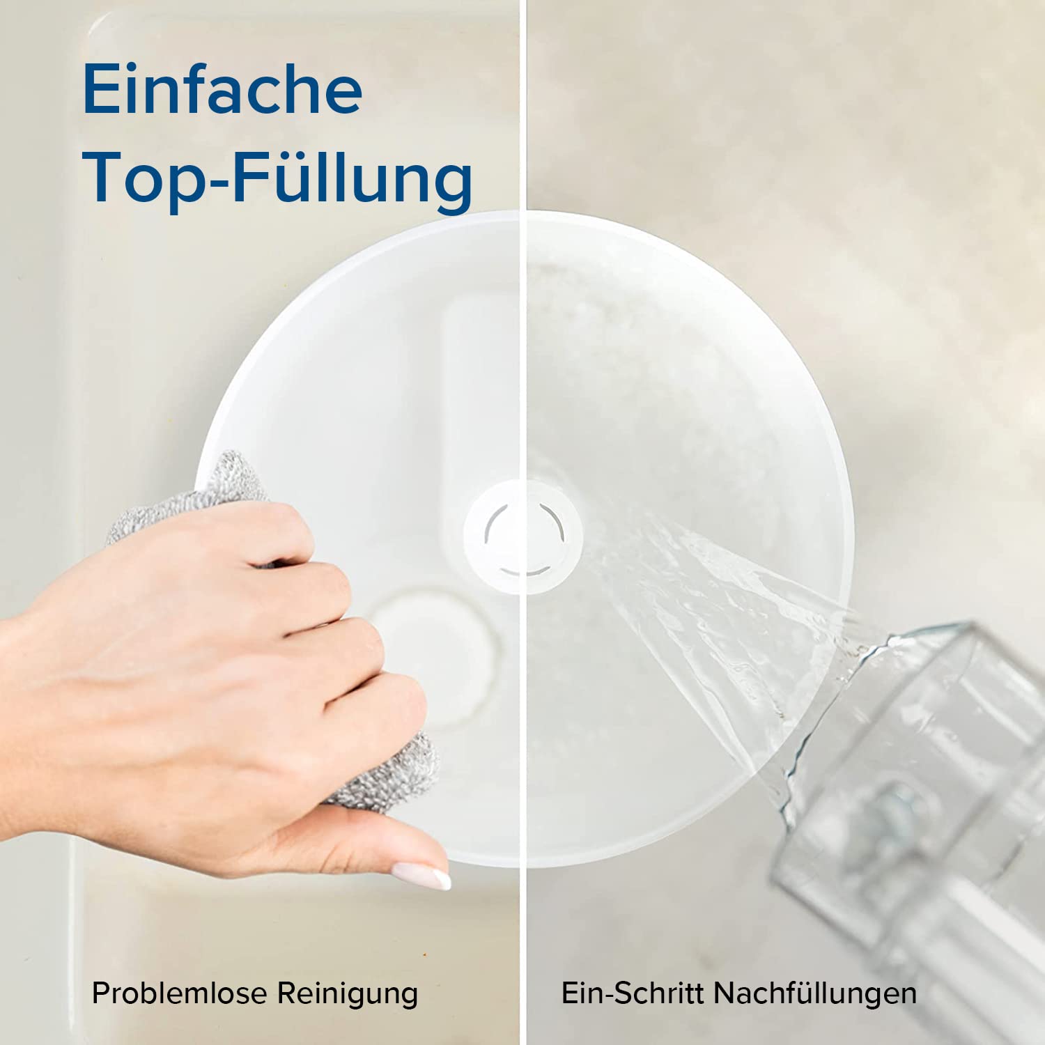 Levoit Luftbefeuchter Schlafzimmer, Nachtlicht, Aroma Diffusor, 25dB, 3L | Kaltnebel, Top-Fill Humidifier, oberer Befüllung, Auto Shut-off, Raumbefeuchter für Baby & Pflanzen, bis 25 Std., Warmweiß