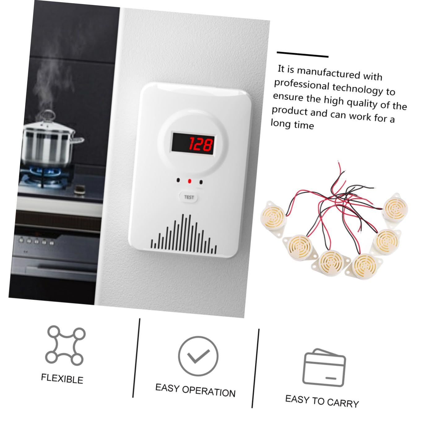 Gatuida 12pcs Piezoelectric Tone Buzzers for Computers Printers and Copiers Low Power Consumption High Voice Pressure Electronic Alarm Sound Device