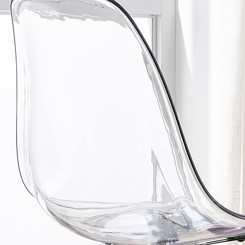 Miniatura 20 de Silla de escritorio de acrílico transparente, moderna, pequeña, con ruedas, linda silla de plástico sin brazos, silla de plástico Lucite para el