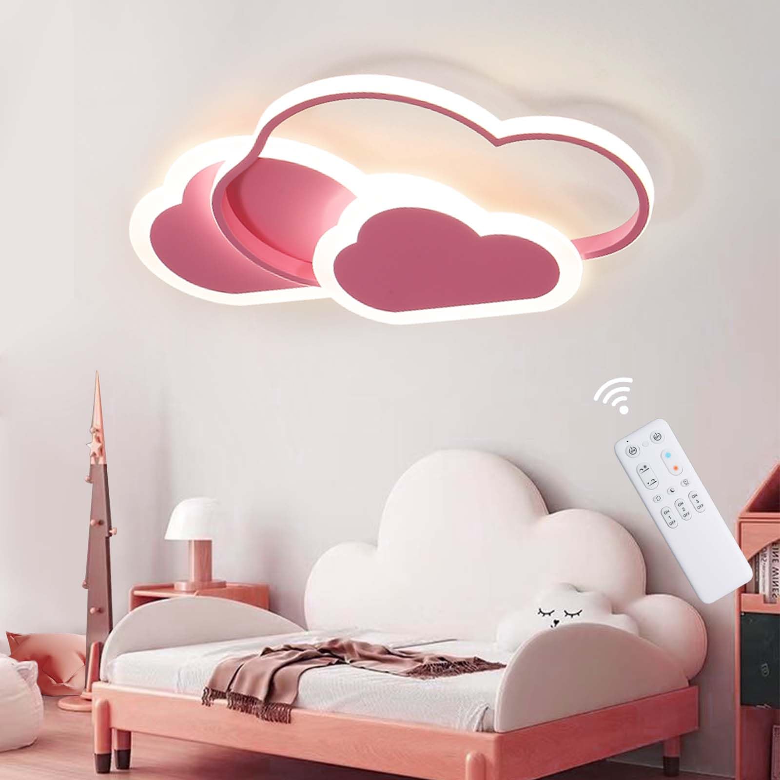 ZEKEI LED Deckenleuchte Kreative Wolken Deckenlampe 42W 3200lm 52cm, mit dimmbarer Fernbedienung 3000-6500K, moderne weiße Deckenleuchten Wandleuchte für Wohnzimmer Schlafzimmer Flur und Kinderzimmer