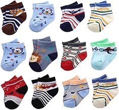 Baby Socks 0-6 Month Dark Pack of 3 | Soft Infant Socks, Breathable, Stretchable, Foot Protection, Comfortable Fit