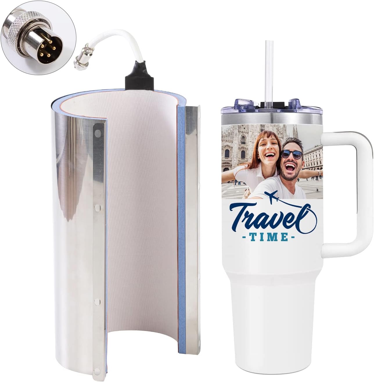 PYD Life 40 OZ Tumbler Mug Heat Press Attachment with 5 Pin for 2 in 1 Tumbler Heat Press Machine