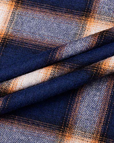 Image of Mens Flannel Pajama Pants Plaid Heavyweight Cotton PJs Bottoms Sleepwear | Soft Cozy with Pockets, Elastic Waistband Drawstring, Adjustable Length, Casual Checkered Lounge Pant, for Home Holiday Daily