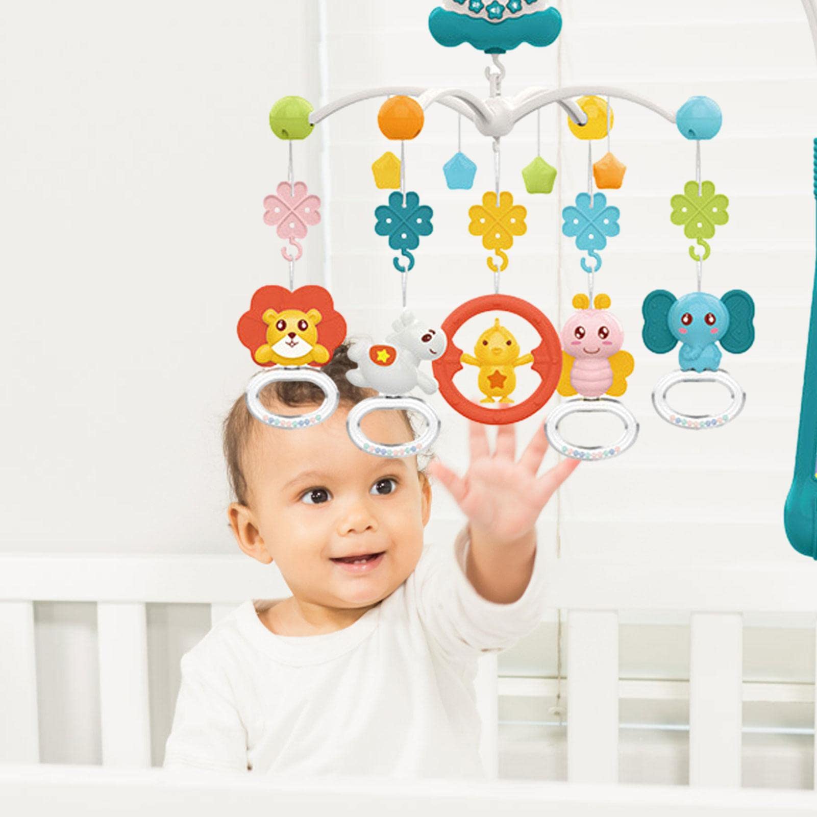 Culla Giocattoli Hanging Mobile - Culla Giocattolo con Carillon | e proiettore per Bambini - Carillon per Staccabile con Oltre 600 ninne nanne, Giocattolo per Neonato