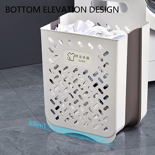 Miniatura 9 de Cesta plegable para lavandería, cesta grande de lavandería con 2 asas, contenedor de almacenamiento plegable que ahorra espacio (pequeño)