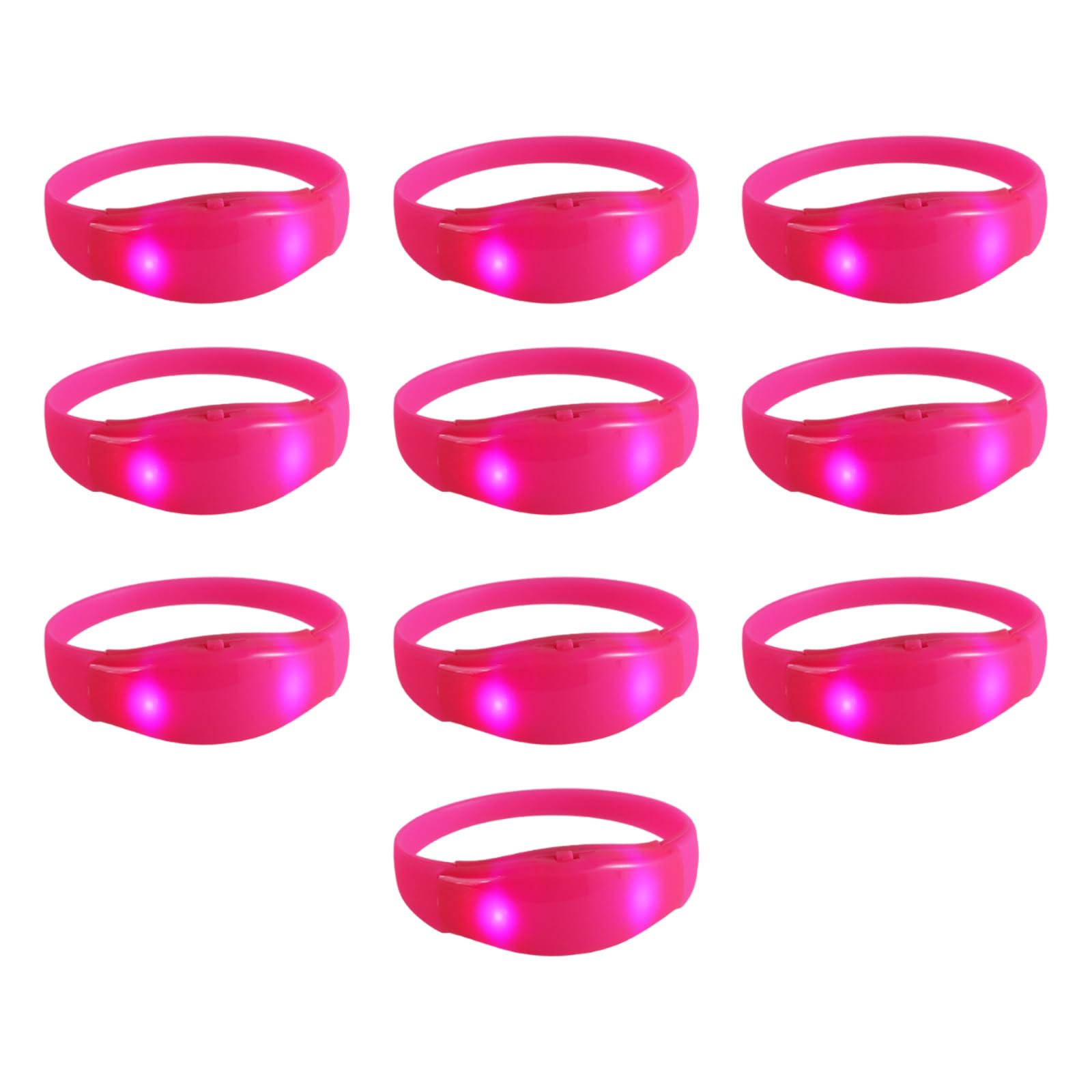 PANGBOER 10 Braccialetti luminosi a LED Multicolori Braccialetti in silicone luminosi Braccialetti attivazione vocale Accessori per concerti Braccialetti per feste compleanno