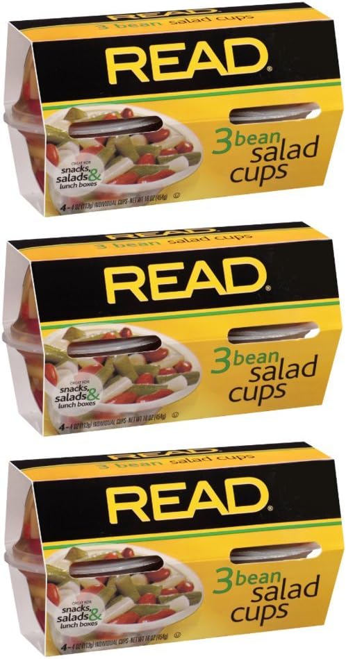 3 Beans Salad Cups, 4-4 Ounce Cups (Pack of 3)