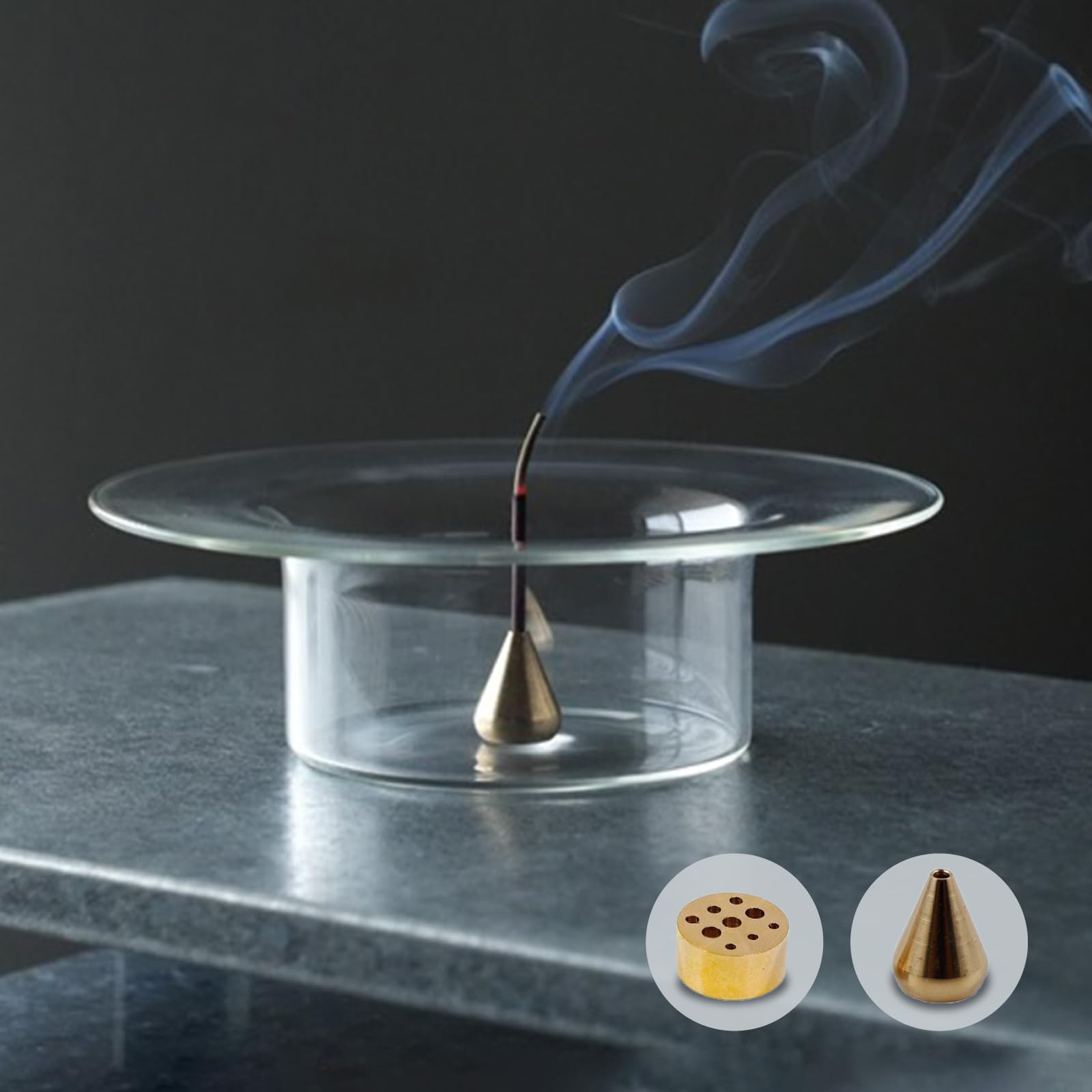 Stylish Glass Incense Holder with Ash Tray